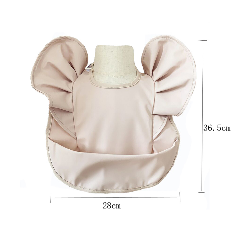 Bavoir bébé en PU de qualité supérieure avec motif à volants