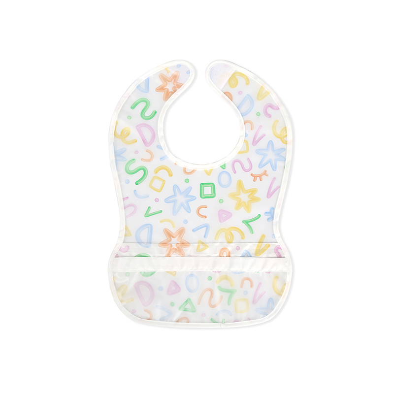 Bavoir bébé coloré en TPU avec poche de verrouillage