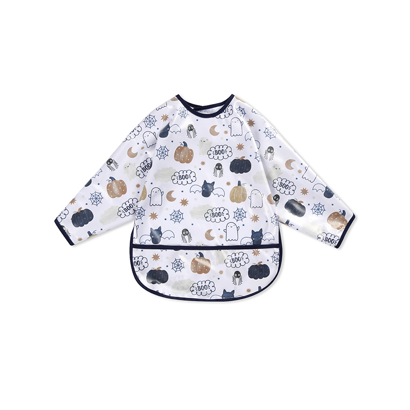 Bavoir imperméable à manches longues en PU pour bébé