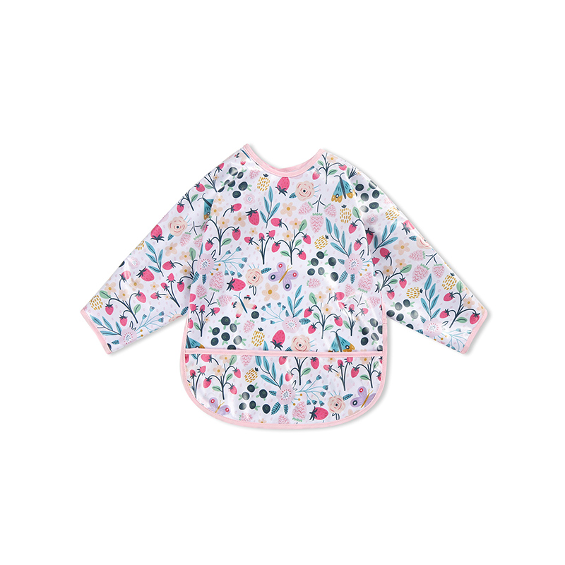 Bavoir imperméable à manches longues en PU pour bébé