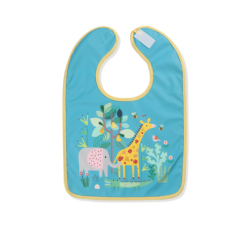 Bavoir bébé en PU imperméable à imprimé oiseau