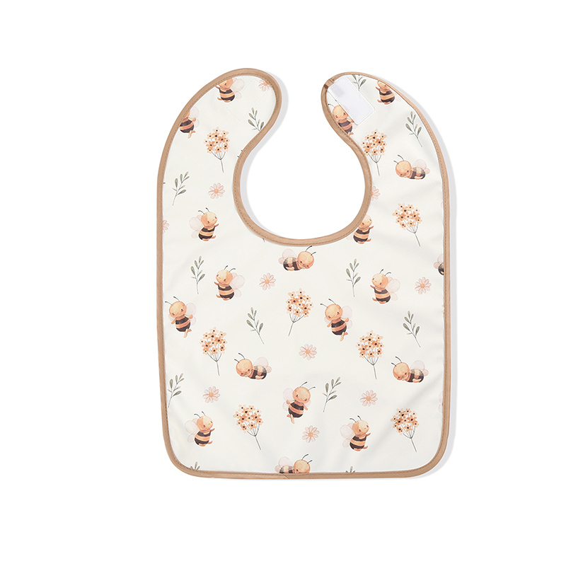 Bavoir bébé en PU imperméable à imprimé oiseau