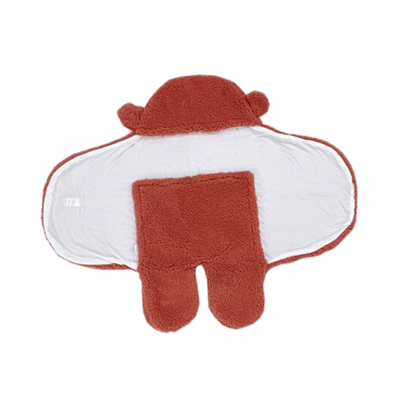 Couverture d'emmaillotage en peluche pour bébé style ours