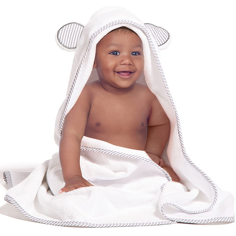 Serviette à capuche pour bébé 100 % coton haut de gamme