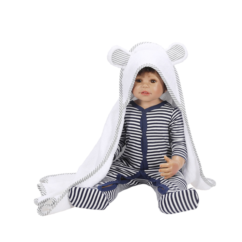 Serviette à capuche pour bébé 100 % coton haut de gamme