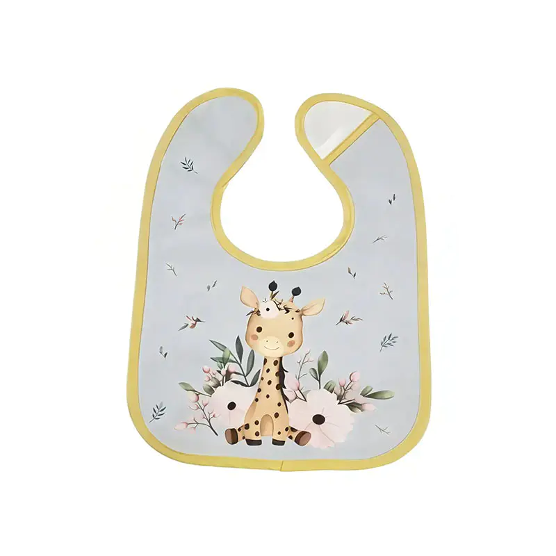 Bavoir d'alimentation en PU à imprimé animal mignon