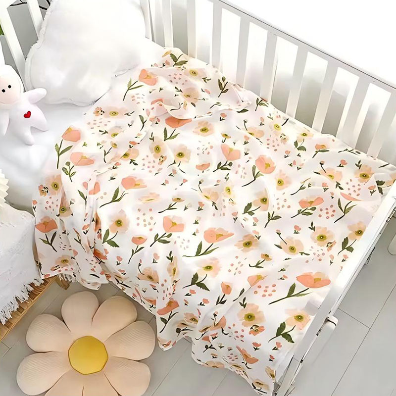 Couverture d'emmaillotage pour bébé en mousseline de coton bambou