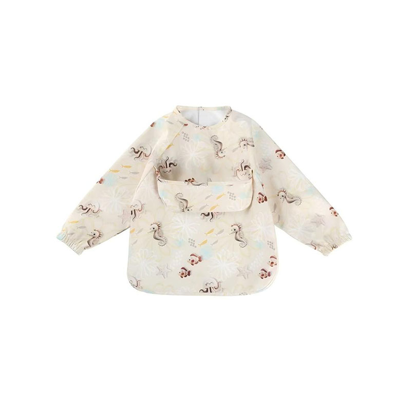 Bavoir bébé à manches longues au design de poche