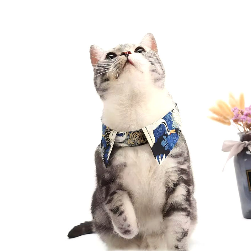 Nœud papillon en coton pour animal de compagnie, accessoire floral pour col de chat