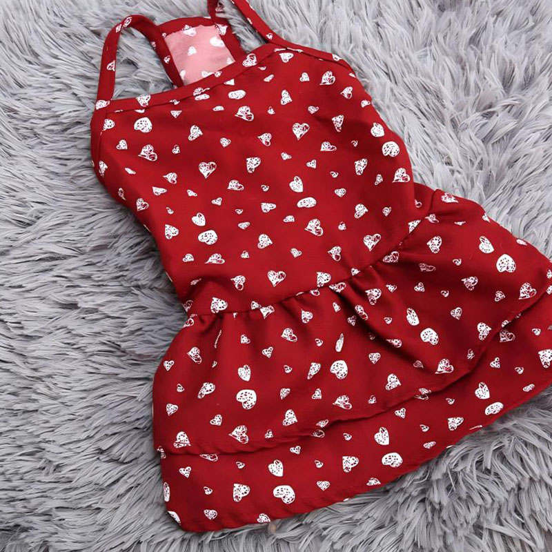 Robe de chat imprimée en mousseline douce, jupe pour animaux de compagnie