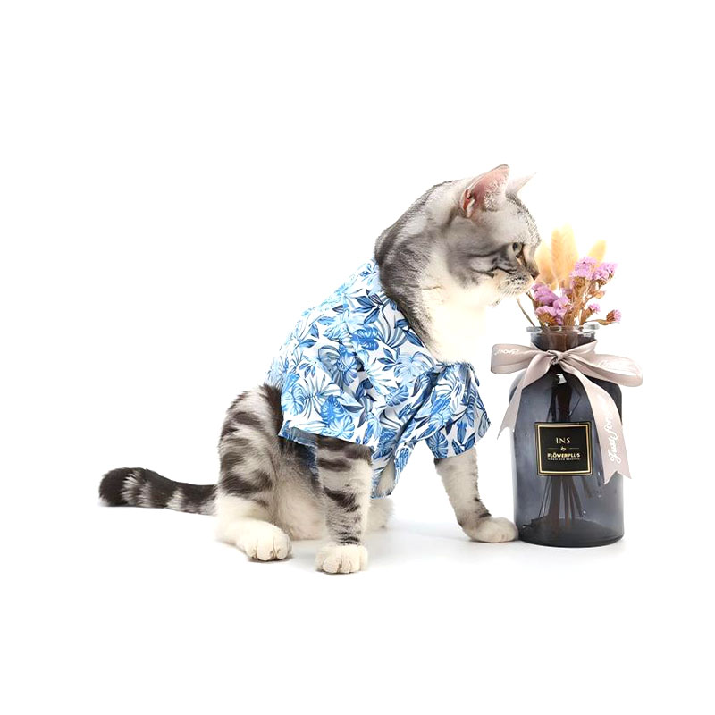 Gilet imprimé personnalisé pour chat, vêtements pour animaux de compagnie en peau de pêche