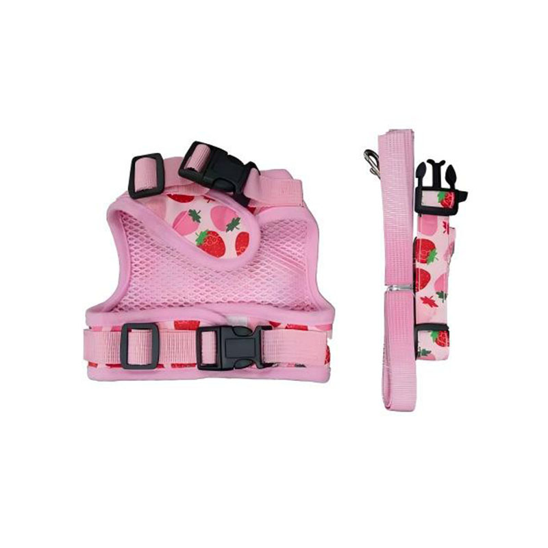 Gilet de marche réglable anti-évasion en fraise avec harnais pour chat