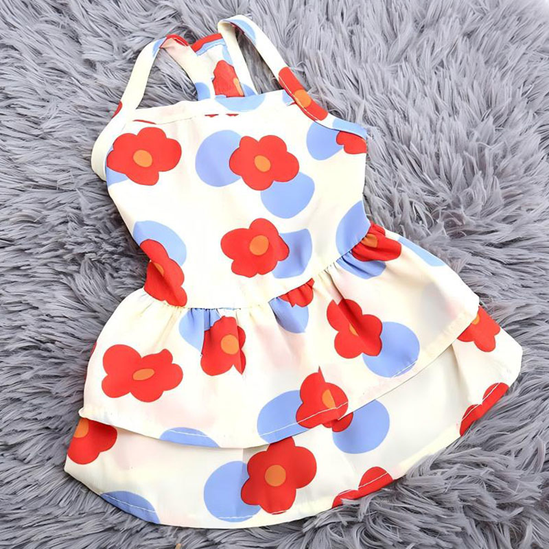 Robe de chat imprimée en mousseline douce, jupe pour animaux de compagnie
